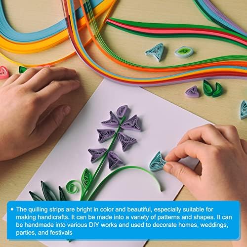 PATIKIL 240pcs Quilling Strips Paper 3/8"(10mm) 21"(54cm) Origami Paper Quilling Strip for Art DIY Hand Craft Christmas, Light Green