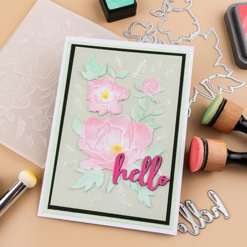 3D Embossing Folder for Card Making DIY Scrapbooking Blossom Bloom Floral Textures Fades Plastic Embossing Folder Plate Template for Paper Crafting Handmade Crafts Scrapbooking Supplies Scrapbook Deco