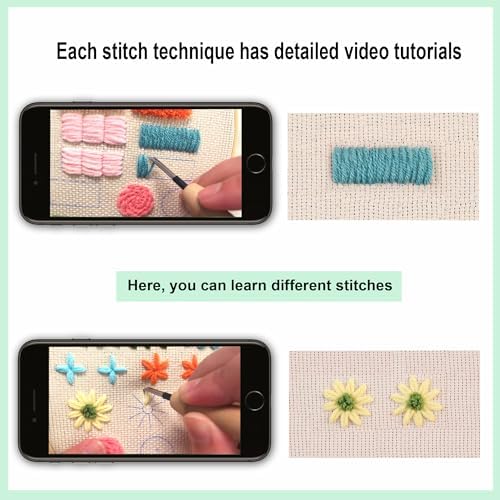 Myfelicity Punch nedle kit,Punch Needle Kits Adults Beginner,Learn Various Needlework Techniques for poking Embroidery