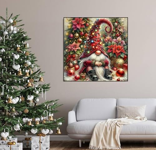 WNPOKN Christmas Gnome Diamond Art Kits for Adults 14 x 14inch