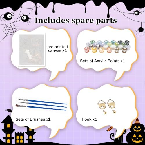 Halloween Paint by Numbers Kit for Adults,Paint by Number Adult Ghost 16x20 | Halloween Paint by Number Kit for Adults on Canvas, DIY Oil Acrylic Paints Wall Decor Gifts Pre Drawn Canvas Stress Relief
