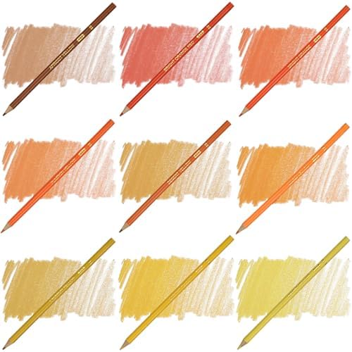 Orange Yellow Colored Pencils,Oil Based Wooden Colored Pencil Set for Adults Coloring Books Drawing Sketching Art Supplies 24 Color