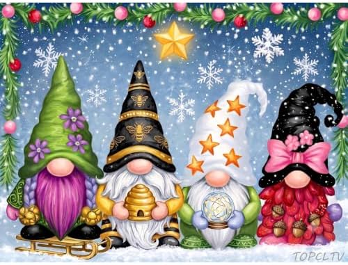 TOPCLTV Gnomes Diamond Art Kits for Adults, Christmas Diamond Painting