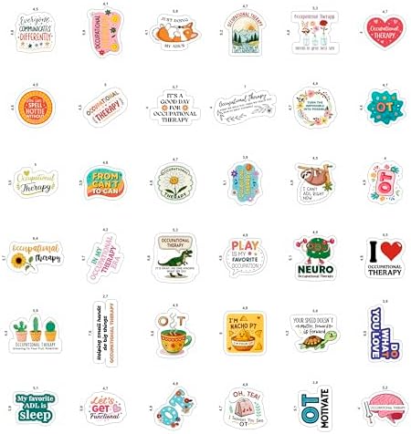 100Pcs Funny Occupational Therapy Stickers and Decals for Water Bottle, Laptop- Occupational Therapy Gifts, OT Day Party Decorations and Favors - Physical Therapist Stickers - Gift for Women & Men