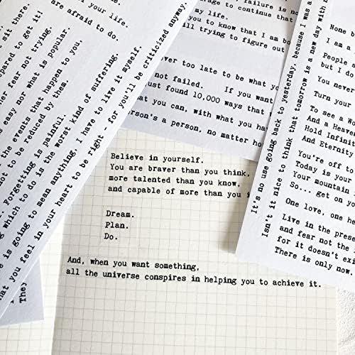 4 Sheets Inspirational Quotes Motivational Scripts Planner Stickers Vintage Typewriter Sayings Letters Aesthetic Journal Diary Scrapbook Art Crafts Accessories Stickers