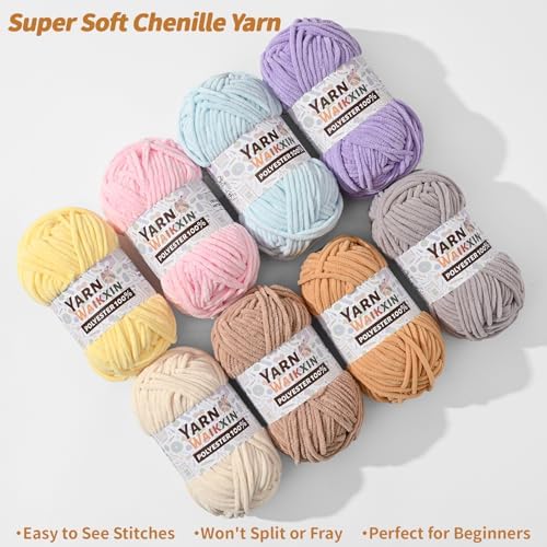 3 Pack Soft Chenille Yarn for Crocheting, Fluffy Chunky Crochet Yarn for Baby Blanket, (5.29oz/196.8yds) Fuzzy Velvet Yarn for Amigurumi&DIY Puzzle、Crafts、Scarf(3 Red)
