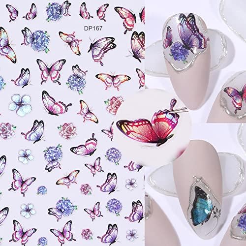 Cayway 4 Style Pressed Flowers Natural Dried Flowers Colorful Resin Flowers Real Pressed Flowers with Butterfly Sticker for Resin Scrapbooking DIY Art Crafts, Epoxy Resin Jewelry Supplies