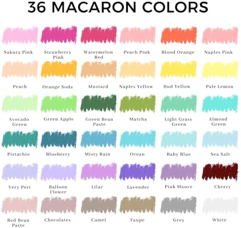 Artecho Macaron Oil Pastels Set of 36 Colors (10 x 70 mm) | Soft Oil Pastels, For Art Painting, Drawing, Blending, For Artists, Beginners, Students, Teachers