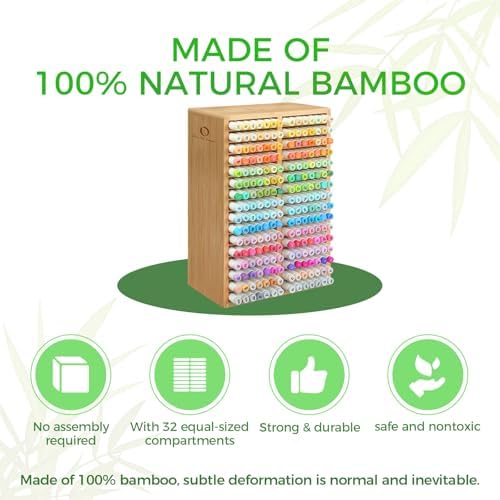 Ohuhu Bamboo Marker Organizer Hold 224 Markers for Honolulu Oahu Series