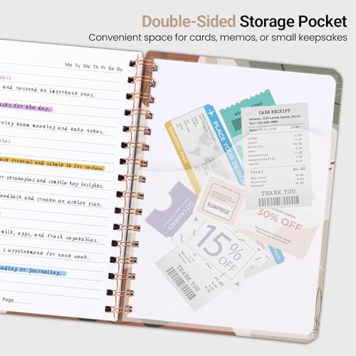 Lined Spiral Journal Notebook, A5 College Ruled Notebook for Note-Taking