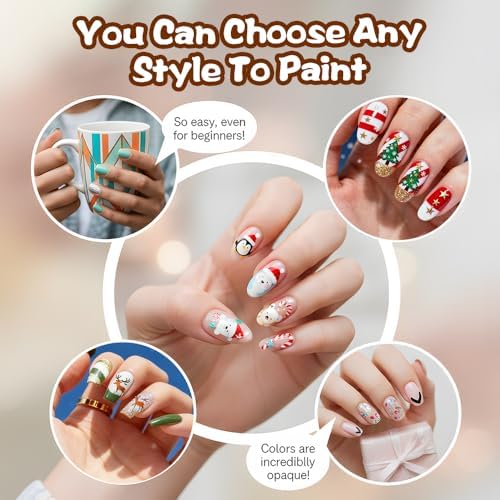 12 Colors Nail Art Pens Set, Nail Art Markers Polish Pen for 3D Nail Art, Drawing Painting Liner Brush for DIY Nail Art Beauty Adorn Manicure Tool (36 colors)