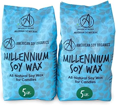 American Soy Organics Millennium Wax Beads for DIY Candle Making, 10 lbs