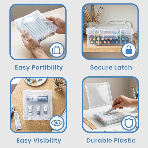 ArtBin 6953AB ClearView 6" x 6" Box Art & Craft Organizer, [1] Plastic Storage Case, Clear