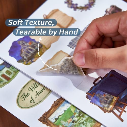 200+ Vintage Van Gogh Washi Stickers for Journaling & Scrapbooking