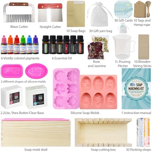 WhizToys Premium Soap Making Kit for Adult, DIY Soaps Making Full Set | DIY Craft Supplies with Soap Base, Essential Oils, Birthday Holiday Gifts for Girls Fun, Easy, Creative DIY Craft Kits