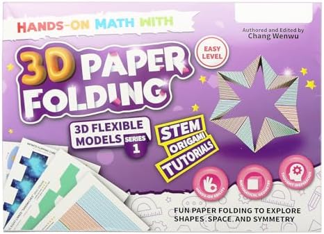 Foraineleyo 3D Paper Folding STEM Toys for Kids, Hands-On Math Origami Kit with 3D Flexible Models, Educational Geometry Craft Set Gifts for Boys Girls Ages 6-12