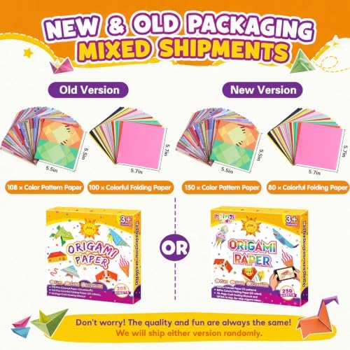 Pigipigi Kids 230 Pcs Origami Paper Kit,Arts and Crafts for Kids Ages 5-12 | Beginners Origami Kit,Step-by-Step Guiding Book, DIY Craft Birthday Gift for Boys Girls ages 5-12