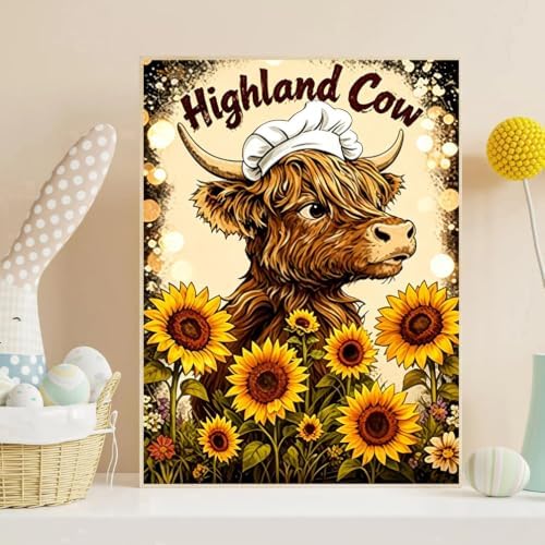 Highland Cow Diamond Art Kits for Adults, Diamond Painting Kits for Adults