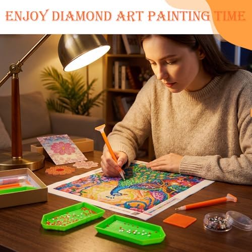 Affrolling 90 Pcs Diamond Art Tools, Drill Pens Trays Glue Clay