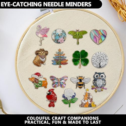 Magnetic Needle Minder Magnet Embroidery Accessories and Supplies Embroidery Needle Holder Cross Stitch Holder Needlework Supplies (Green Butterfly)