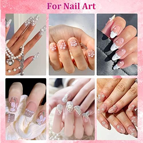 Belleboost Flat Back Pearls for Crafting Pearls for Nails (White Beige)