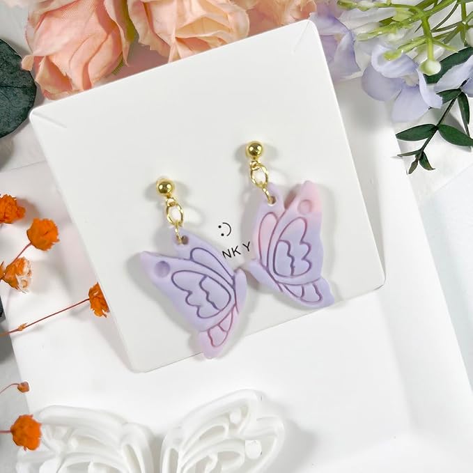 Xaekicr Butterfly Wings Polymer Clay Cutters – Clay Cutters for Earrings Making, Polymer Clay Molds for Jewelry DIY, Clay Tools for Handmade Crafts