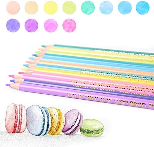 12 Macaron Colored Pencils Oil Based, Pre-sharpened Wooden Color Pencils