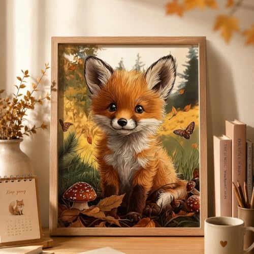 Acelii Fox Diamond Painting Kits for Adults Beginners, Autumn Gem Painting | 5D Diamond Art Painting for Adults, Gem Art Kits for Adults, Paint by Diamonds DIY Wall Decor Gift11.8X15.7Inch