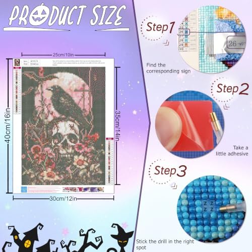 Vesmiral Halloween Diamond Art Kits for Adults 12x16inch