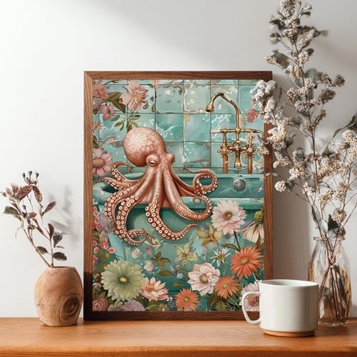 Reivworl Octopus Diamond Art Kits for Adults Beginner 12×16 inch