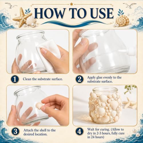 1DFAUL 100g Shell Glue Clear, Shell Strong Adhesive, Fast Dry, Waterproof