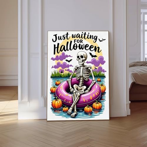 VeGuude Skull Diamond Painting Kits for Adults, Halloween Diamond Painting Kits for Beginner Skull Round 5D Full Drill Diamond Dots Crafts for Home Wall Decor Gifts 12x16 Inch
