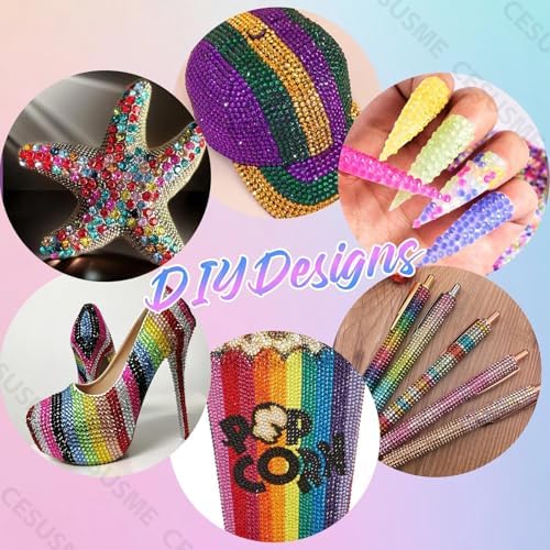 28000 Pcs Color Rhinestones Bedazzling Kit, Blue Resin Bedazzling Gems