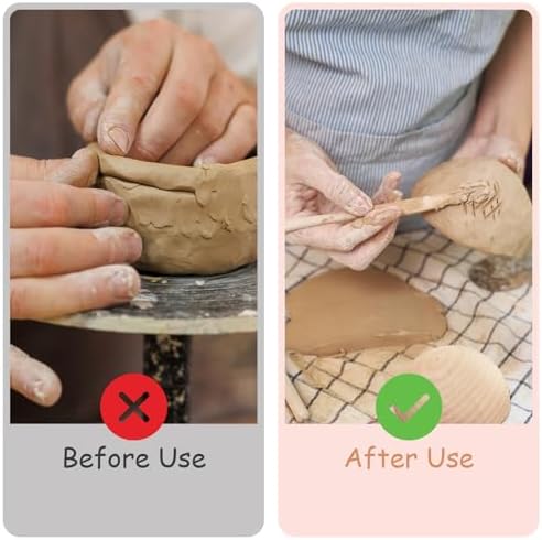 ZENFUN 8 Pcs 8 Sizes Half Round Pottery Tools Set, Wooden Ceramic Top Tool Clay Tools for Making Pottery Bowls and Plates, Wooden Split Balls Half-Round for DIY Crafts