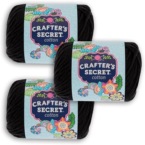 Hobby Lobby Crafter's Secret Yarn, 04 Black, Set of 3