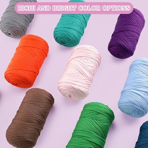 2 Pack T-Shirt Yarn for Crochet - 800 g/260 yds Elastic Fabric T-Shirt Yarn with 1 Crochet Hook (Dark Grey)