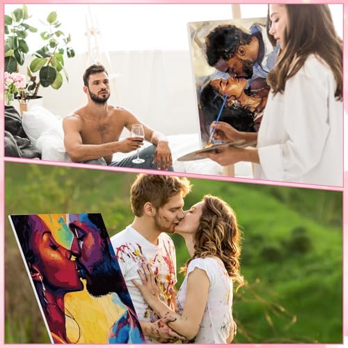 Harloon 36 Pcs 8 x 10 Inch Pre Drawn Canvas for Painting Afro Queen Pre Stretched Canvas Painting for Adults Sip and Paint Party Supplies Favor