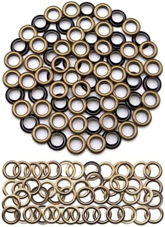 SEMINI 100 Sets 10mm Bronze Grommet Eyelet Kit for Fabric Leather Crafts