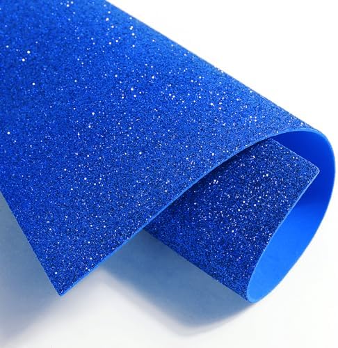 10 Sheets Glitter Paper Sheet for Crafts, A4 Cardstock Self-adhesive Paper for Memorial Flag Independence Day Juneteenth Construction Scrapbook Father's Day Card Decoration (Blue)