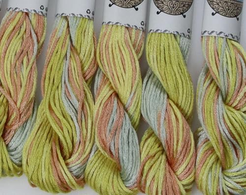 KCS Big skeins of 25 Meters Size 25 Color Variegated Cross Stitch Stranded Threads,6 skeins,4508