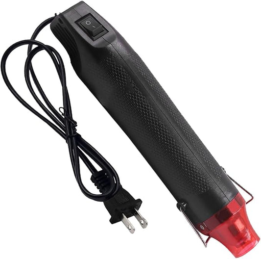 Mini Heat Gun - 220V 300W Portable Handheld Hot Air Gun Tool for DIY Craft Embossing - Electric Heating Tool with Stand & Power Cord for Car Vinyl Wrap/Shrink Wrapping PVC/Drying Paint(Black)