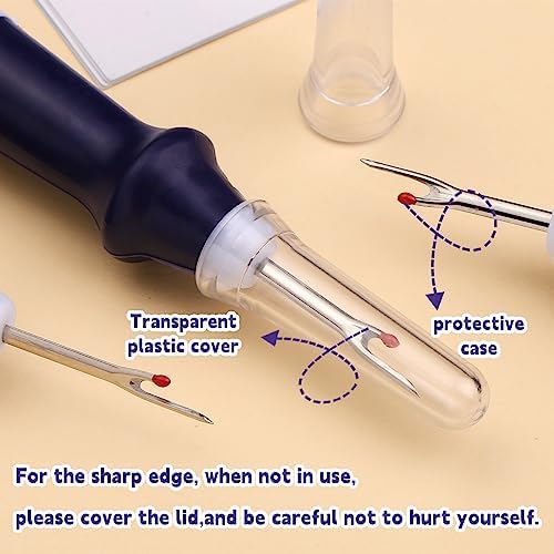 ZMAAGG Seam Ripper for Sewing, Ergonomic Grip Handle, 5 PCS Purple