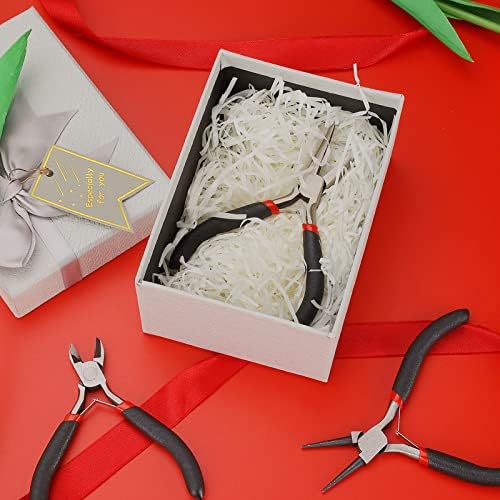 URSKYTOUS 4Pcs Jewelry Pliers Set Jewelry Making Pliers Tools Kit Include Jewelry Making Needle Nose Chain Nose Round Bent Pliers Wire Cutter for Bracelet Beading Craft Jewelry Making Supplies (Black)
