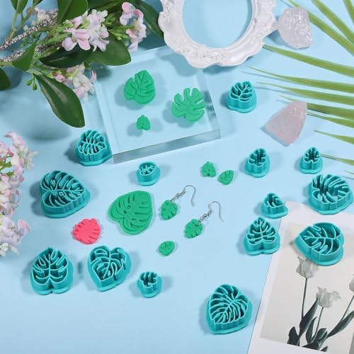 ORIGACH 14 Pcs Monstera Leaves Clay Cutters Set