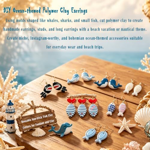 Fish Clay Cutters for Polymer Clay Earrings Jewelry Making