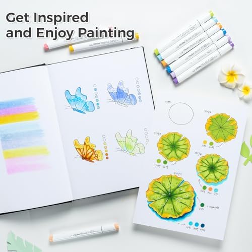 Ohuhu 8.3"x11.7" Marker Paper Pad Art Sketchbook for Drawing and Sketching | Large Sketch Book - 120 LB/200 GSM Smooth Drawing Paper - 78 Sheets/156 Pages - PU Hardcover Sketch Pad for Alcohol Markers