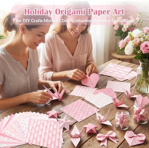 Harloon 500 Sheets Coquette Bow Origami Paper 20 Styles 6x6 Inch