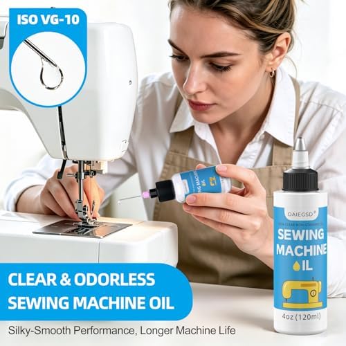4oz&1oz Sewing Machine Oil and Cleaning Kit with Applicator & Brush