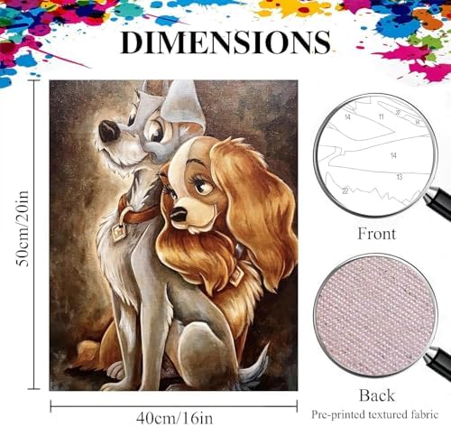 JAKI Paint by Numbers kit for Adults-Cartoon Paint by Numbers kit for Kids,DIY Acrylic Oil Painting Adult Paint by Number Kits for Gift Home Wall Decor 16 x 20 incm