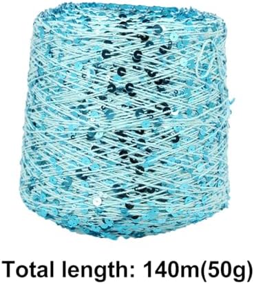 ECYC Ltd 153 Yards Cotton Sequin Yarn, Sparkle Sequin Thread for Knitting & Crocheting, DIY Craft Projects